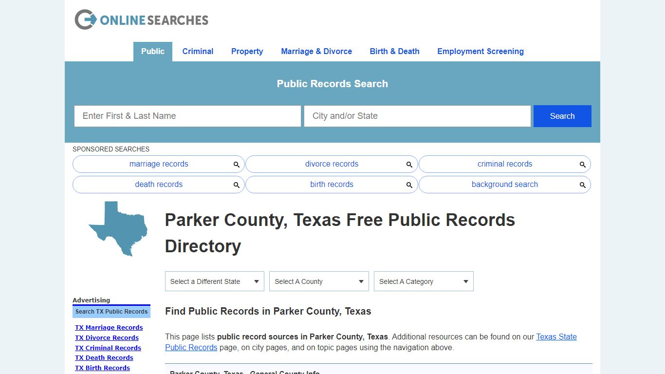 Parker County, Texas Public Records Directory