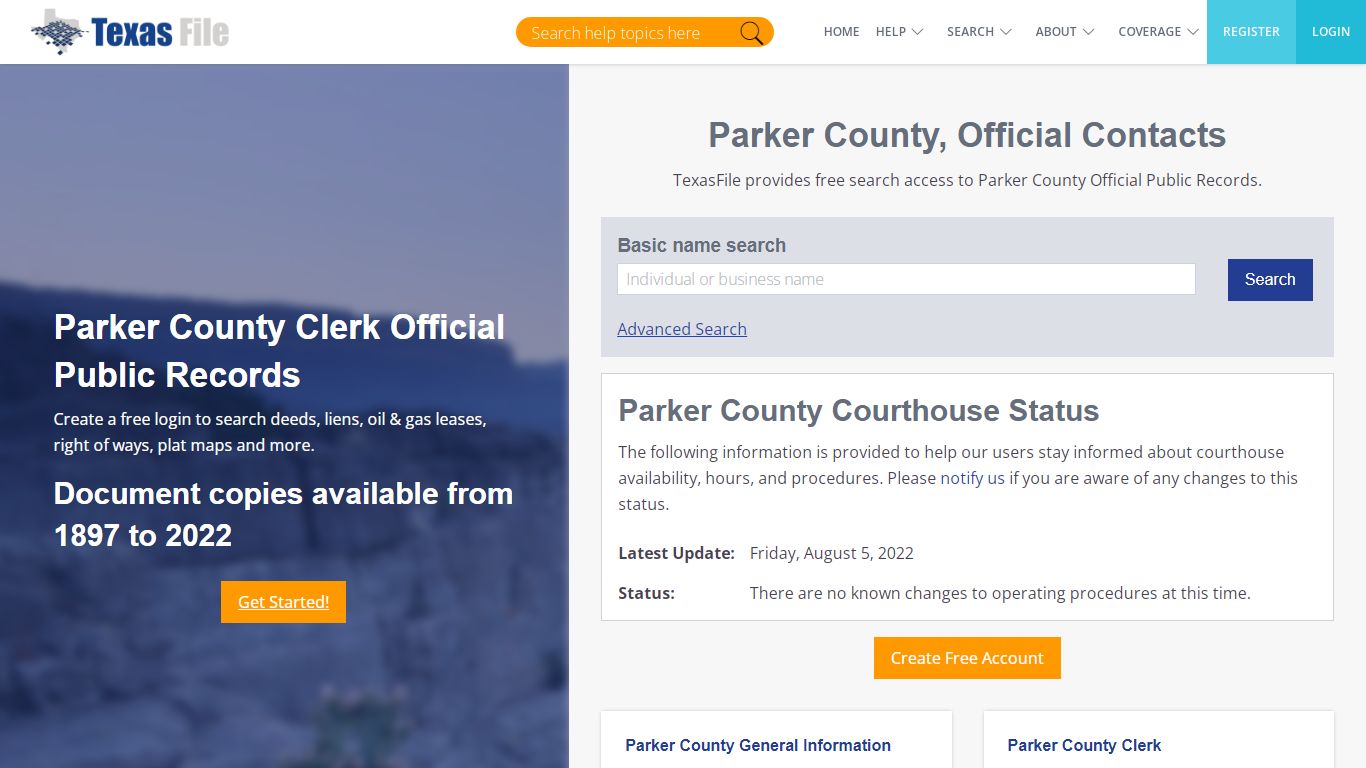 Parker County Clerk Official Public Records | TexasFile