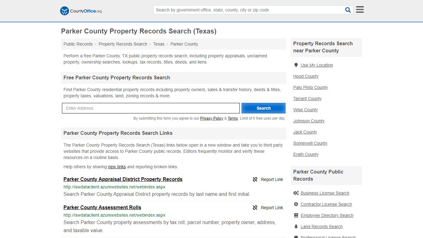 Property Records Search - Parker County, TX (Assessments ...